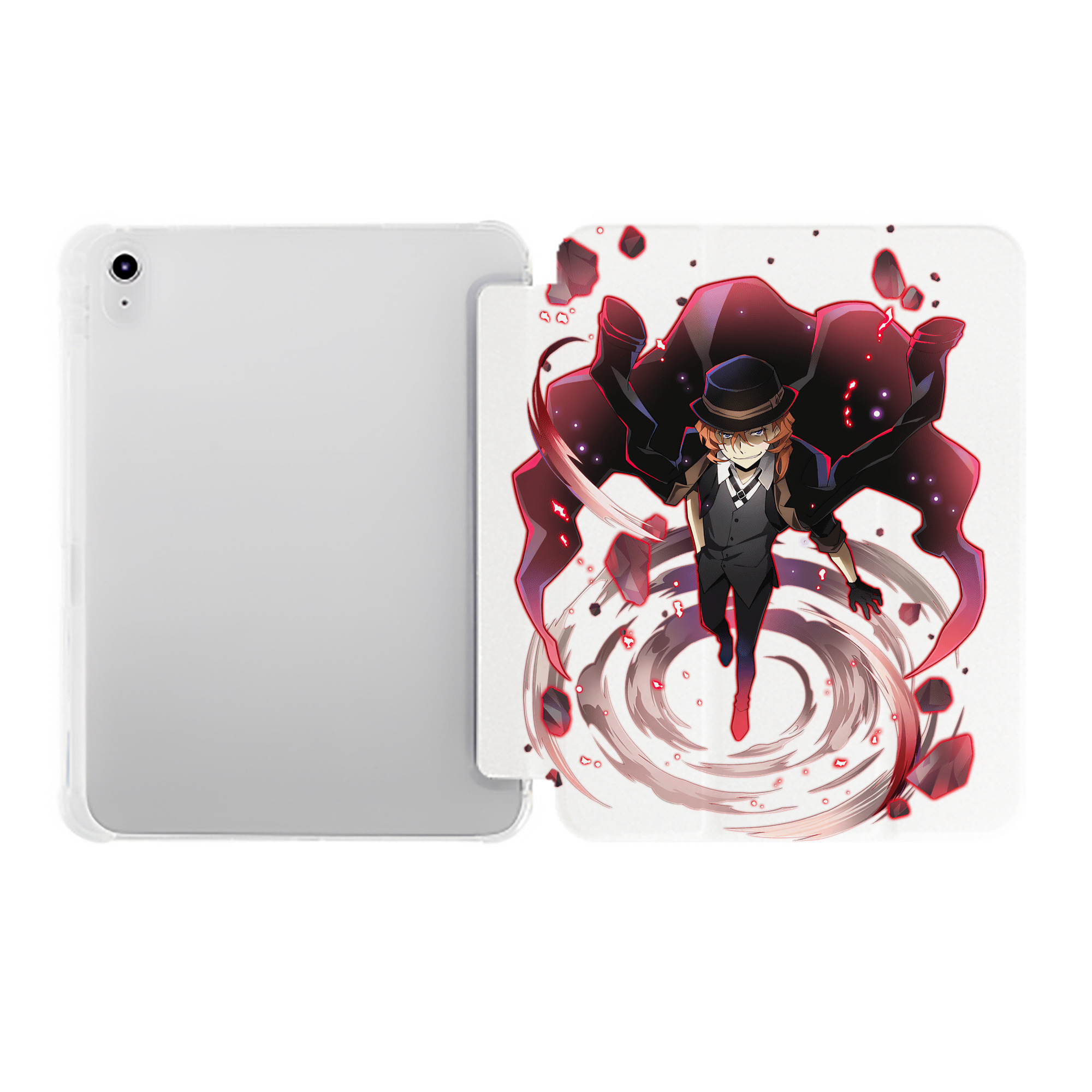 （画像用） 文豪ストレイドッグス Bungo Stray Dogs IPad ケース ペン収納付き 三つ折りスタンド PUレザー×シリコン 対応機種9.5/10.5/10.9インチ